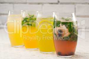 selection of fruits long drinks