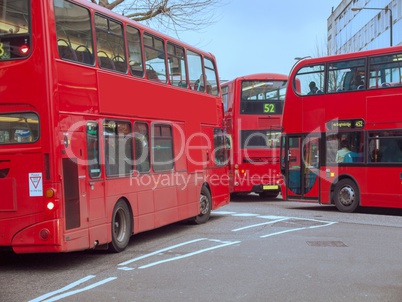 Red double decker bus in London