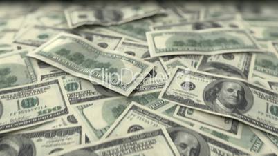 Endless Dollars in looped animation. DOF. HD 1080.