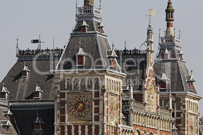 The Central Station (Centraal Station) in Amsterdam, Holland, Netherlands
