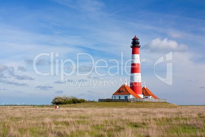 Leuchtturm Westerhever mit Salzwiesen