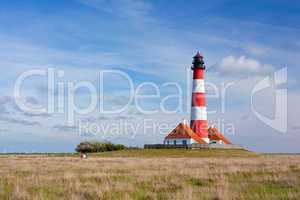 Leuchtturm Westerhever mit Salzwiesen