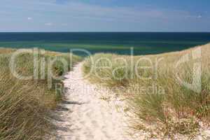 Weg zum Strand durch Dünen auf Sylt