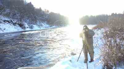 Shoot on winter river