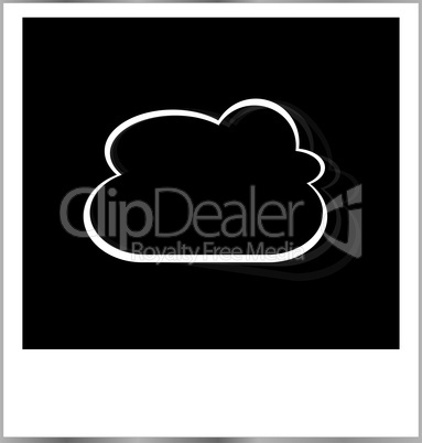 Photos frame with abstract cloud. isolated on white