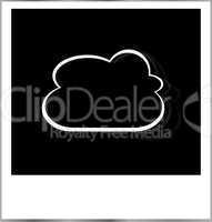 Photos frame with abstract cloud. isolated on white