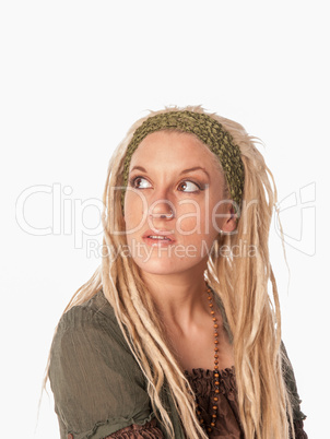 Urban Girl with blond dreadlocks - high fashion