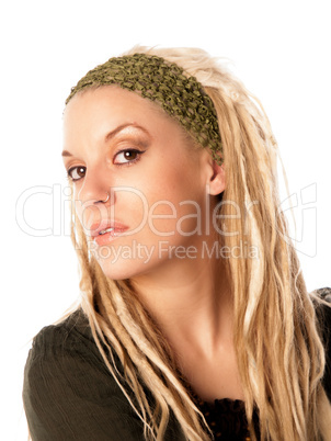 Urban Girl with blond dreadlocks - high fashion