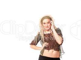 Urban Girl with blond dreadlocks - high fashion