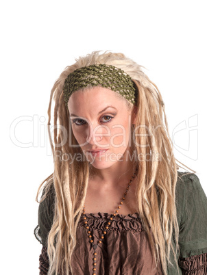 Urban Girl with blond dreadlocks - high fashion