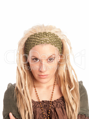 Urban Girl with blond dreadlocks - high fashion