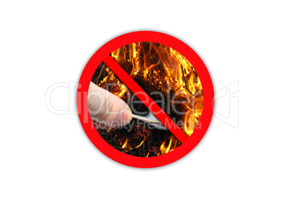 Sign forbidding to make fire