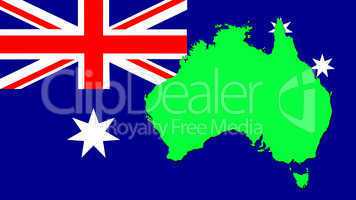 the map on the flag of Australia