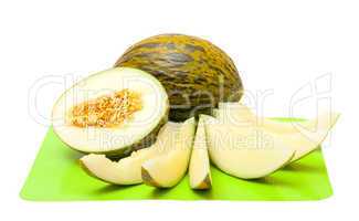 Green Melon with Slices