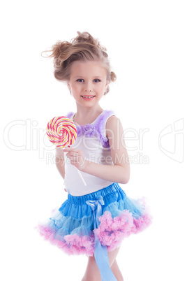 Beautiful little girl with lollipop