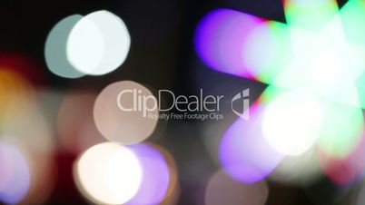 Abstract bokeh lights. Attraction park.