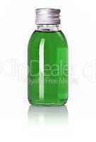 Bottle of green liquid