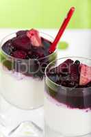 Detailaufnahme Joghurt und Quarkdessert - Detail view Yogurt and