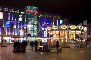 Carousel at night in the square Dnepropetrovsk