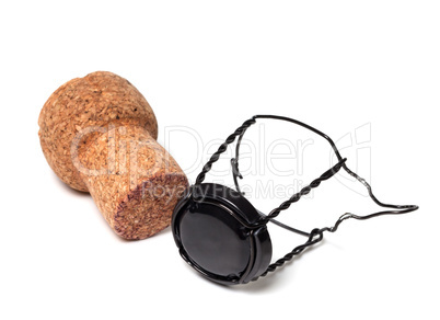 Champagne wine cork and black muselet