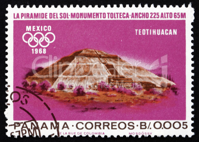 Postage stamp Panama 1967 Indian Ruins at Teotihuacan