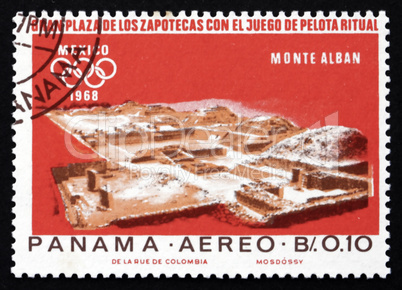 Postage stamp Panama 1967 Indian Ruins at Monte Alban
