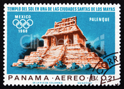 Postage stamp Panama 1967 Indian Ruins at Palenque Alban