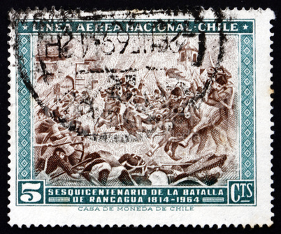 Postage stamp Chile 1965 Battle of Rancagua