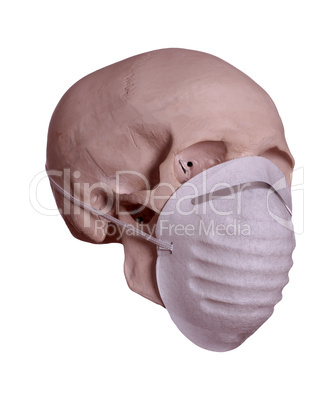 skull with surgical mask