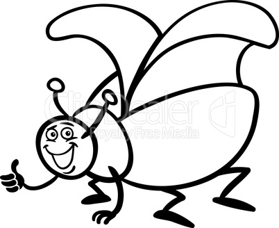 beetle insect cartoon for coloring