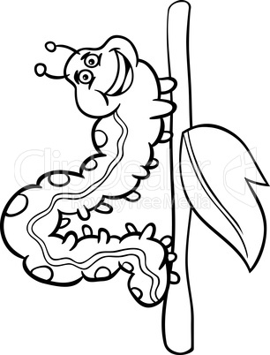 caterpillar insect cartoon for coloring book