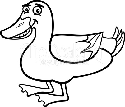 farm duck cartoon for coloring book