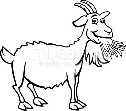 farm goat cartoon for coloring book