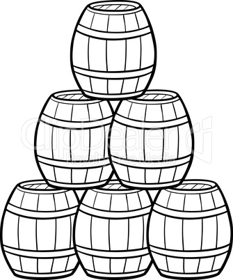 heap of barrels cartoon illustration