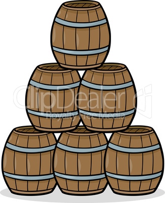 heap of barrels cartoon illustration