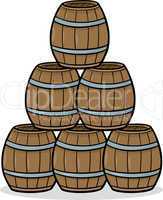 heap of barrels cartoon illustration