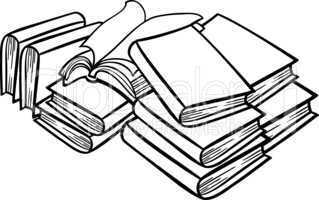 heap of books cartoon illustration