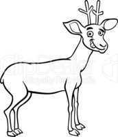 deer cartoon illustration for coloring