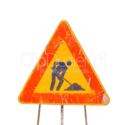 Road work sign