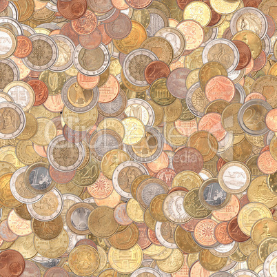 Euro coins background