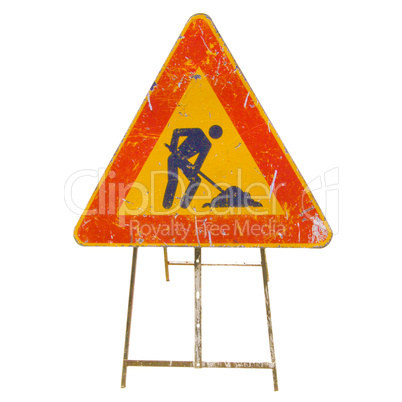 Road work sign