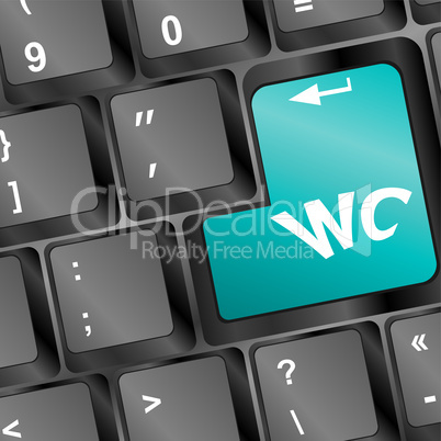 Computer keyboard with man and woman keys - wc sign