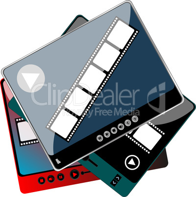 media player with extra controls in different colors - digital set