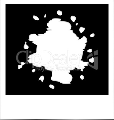 Grunge white blots on photo frame