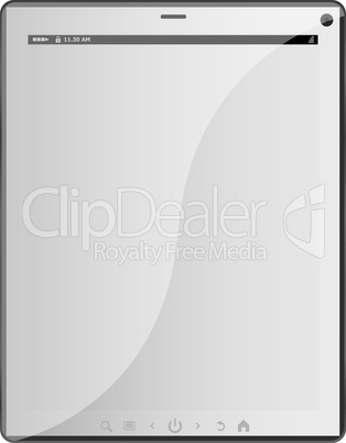white tablet pc isolated on white background