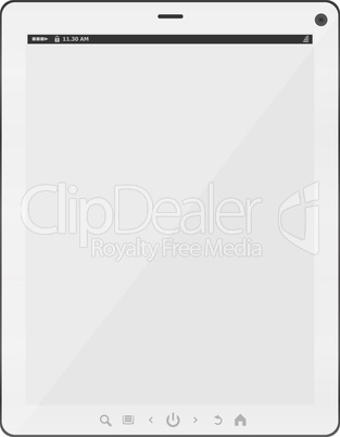 white tablet pc isolated on white background