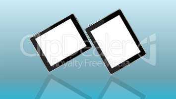 Black abstract tablet computer (tablet pc) on white background, Modern portable touch pad device