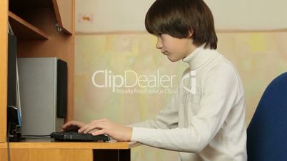 Child Using Desktop Computer At Home