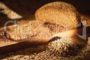 slice bread and grain