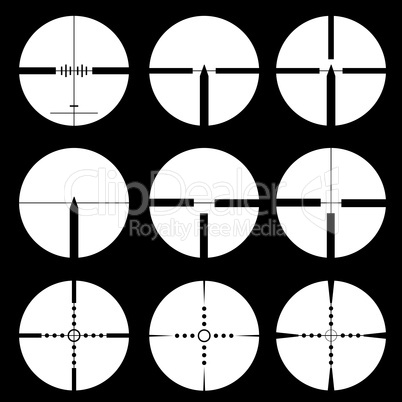 Cross hair and target set. Vector  illustration.